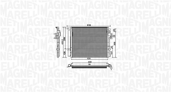 Magneti Marelli Kondensator, Klimaanlage [Hersteller-Nr. 350203983000] für Kia