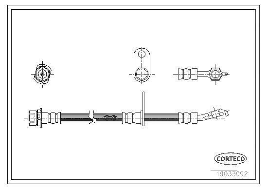 Corteco Bremsschlauch ERSTAUSRÜSTERQUALITÄT [Hersteller-Nr. 19033092] für Toyota