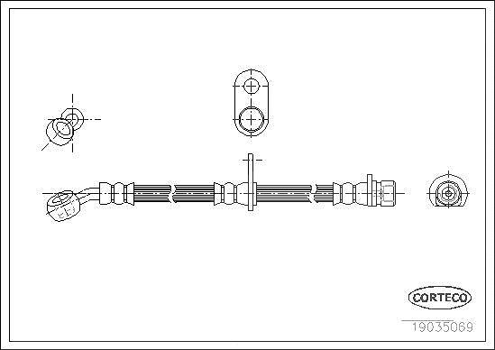 Corteco Bremsschlauch ERSTAUSRÜSTERQUALITÄT [Hersteller-Nr. 19035069] für Honda