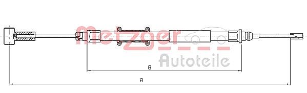 Metzger Autoteile Seilzug, Feststellbremse [Hersteller-Nr. 10.4744] für Fiat, Citroën, Peugeot