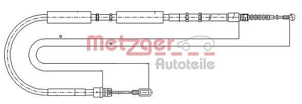 Metzger Autoteile Seilzug, Feststellbremse [Hersteller-Nr. 10.7536] für Audi