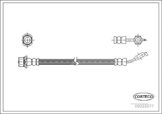 Corteco Bremsschlauch ERSTAUSRÜSTERQUALITÄT [Hersteller-Nr. 19033577] für Toyota
