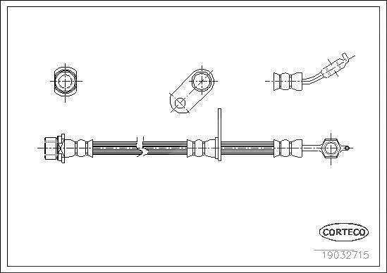 Corteco Bremsschlauch ERSTAUSRÜSTERQUALITÄT [Hersteller-Nr. 19032715] für Toyota