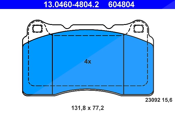 Ate Bremsbelagsatz, Scheibenbremse [Hersteller-Nr. 13.0460-4804.2] für Volvo, Renault