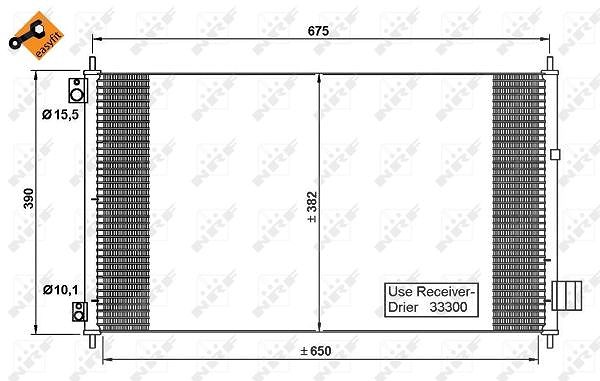 Nrf Kondensator 650x382 ohne Trockner [Hersteller-Nr. 35780] für Honda