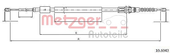 Metzger Autoteile Seilzug, Feststellbremse [Hersteller-Nr. 10.6043] für Citroën, Peugeot