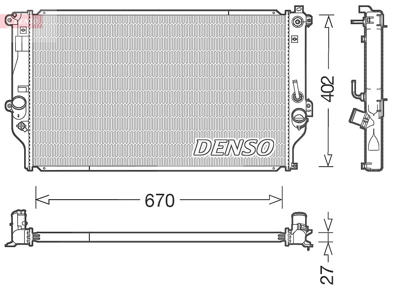 Denso Kühler, Motorkühlung [Hersteller-Nr. DRM50092] für Toyota