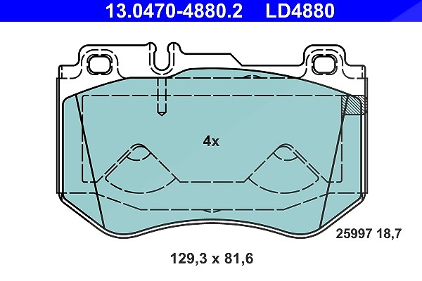 Ate CERAMIC Bremsbelagsatz vorne [Hersteller-Nr. 13.0470-4880.2] für Mercedes-Benz