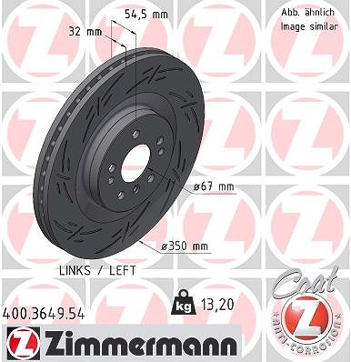 Zimmermann 1x Bremsscheibe Vorderachse Links [Hersteller-Nr. 400.3649.54] für Mercedes-Benz