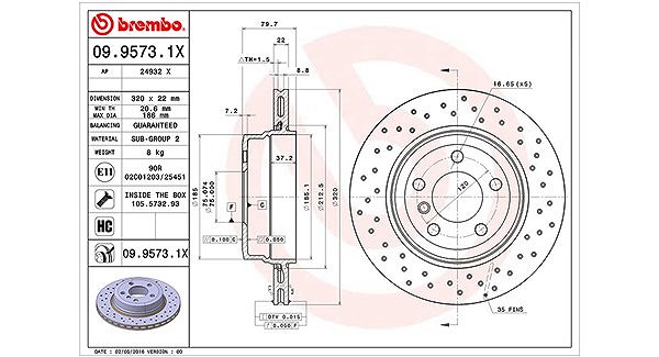 Magneti Marelli Bremsscheibe [Hersteller-Nr. 360406004502] für BMW