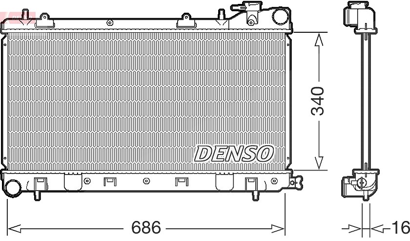 Denso Kühler, Motorkühlung [Hersteller-Nr. DRM36017] für Subaru