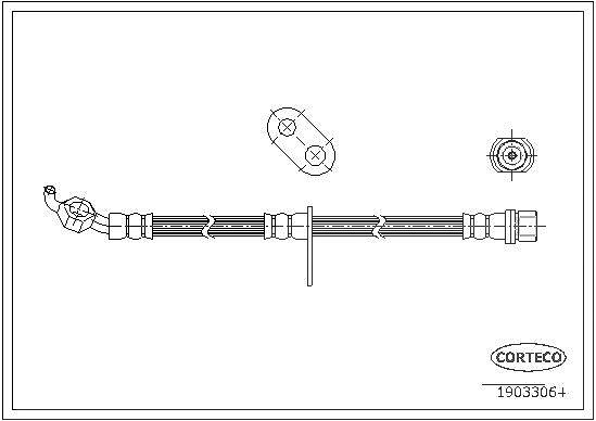 Corteco Bremsschlauch ERSTAUSRÜSTERQUALITÄT [Hersteller-Nr. 19033064] für Toyota, Lexus