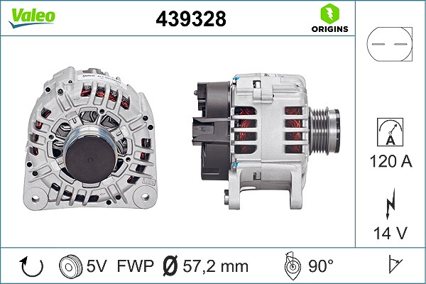 Valeo Generator [Hersteller-Nr. 439328] für VW, Audi, Seat, Skoda, Opel