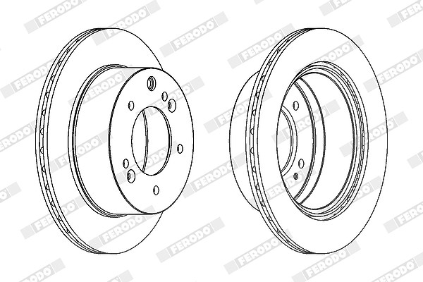 Ferodo 1x Bremsscheibe [Hersteller-Nr. DDF1543C-1] für Kia