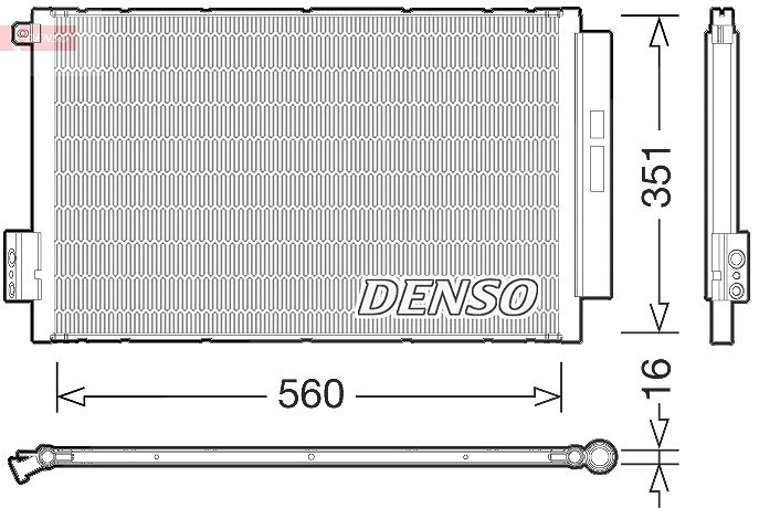 Denso Kondensator, Klimaanlage [Hersteller-Nr. DCN09043] für Fiat