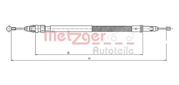 Metzger Autoteile Seilzug, Feststellbremse [Hersteller-Nr. 12.0744] für Lancia, Citroën, Peugeot
