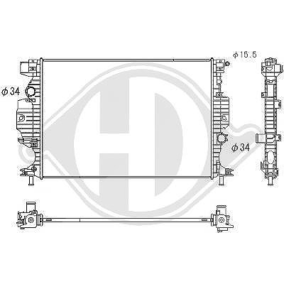 Diederichs Kühler, Motorkühlung [Hersteller-Nr. DCM3942] für Ford