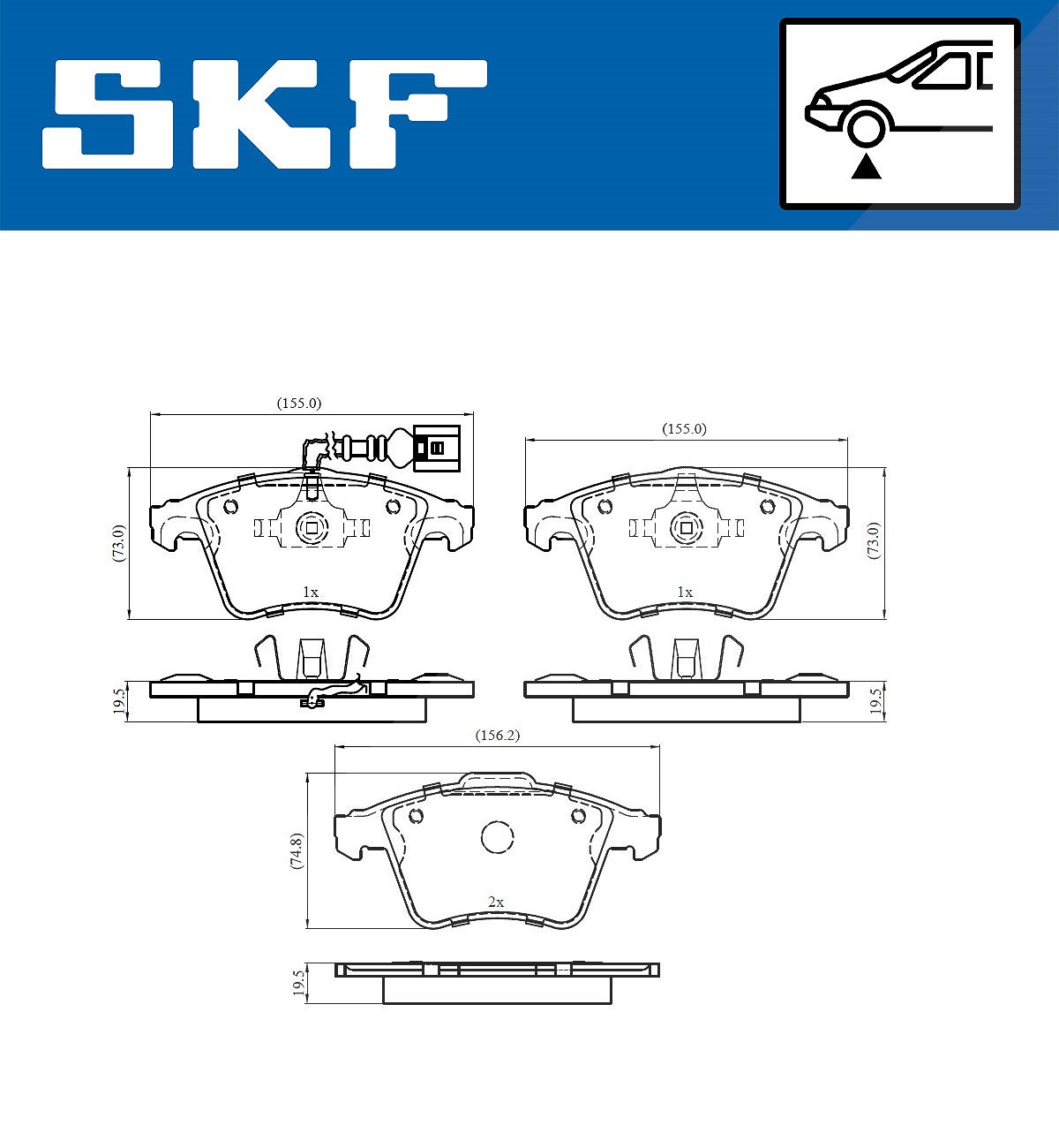 Skf Bremsbelagsatz, Scheibenbremse Vkbp 80589 E Für Vw - Bild 5