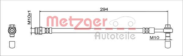 Metzger Autoteile Bremsschlauch [Hersteller-Nr. 4111538] für Audi