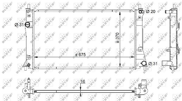 Nrf Kühler, Motorkühlung [Hersteller-Nr. 59205] für Mazda