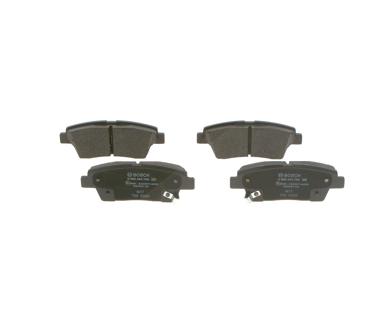 Bosch Bremsbelagsatz, Scheibenbremse [Hersteller-Nr. 0986494766] für Hyundai