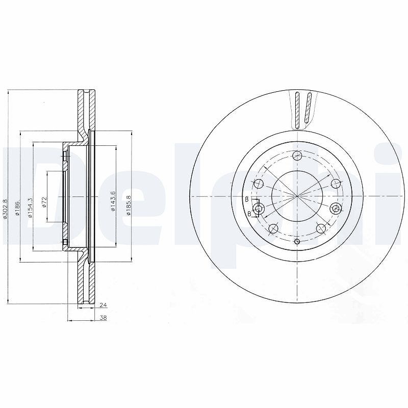 Delphi Bremsscheibe [Hersteller-Nr. BG4316] für Mazda