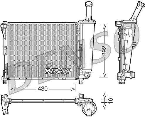 Denso Kühler, Motorkühlung [Hersteller-Nr. DRM09088] für Fiat