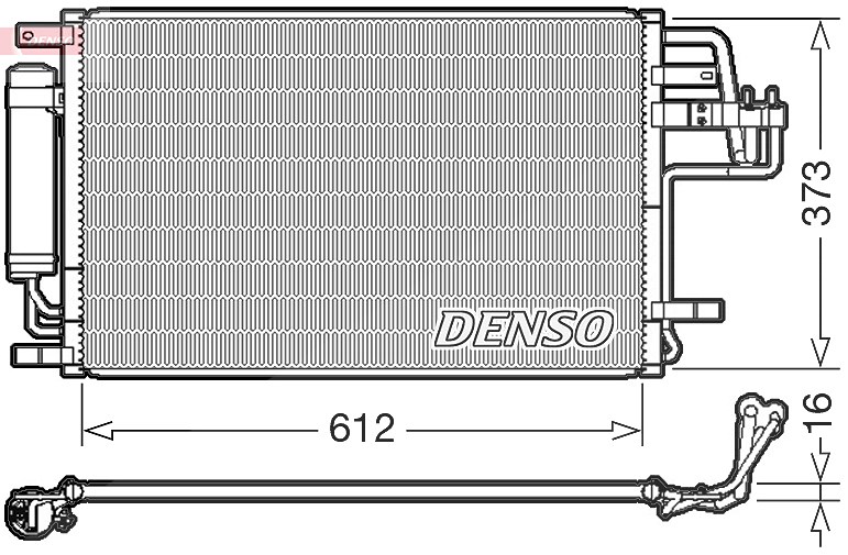 Denso Kondensator, Klimaanlage [Hersteller-Nr. DCN41007] für Kia, Hyundai