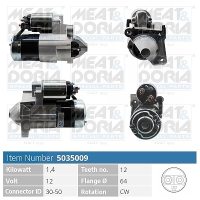 Meat & Doria Starter [Hersteller-Nr. 5035009] für Nissan, Dacia, Renault