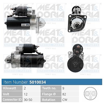 Meat & Doria Starter [Hersteller-Nr. 5010034] für Alfa Romeo, Lancia, Opel, Fiat