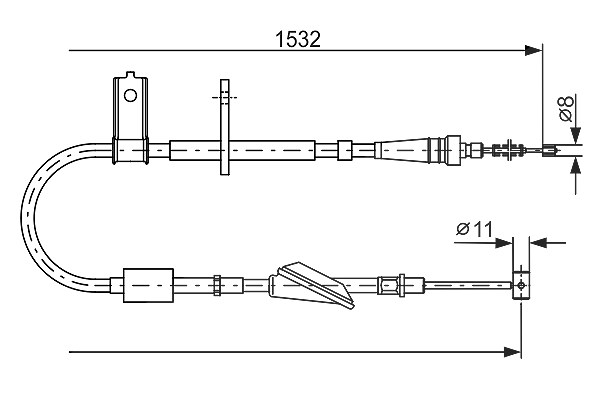 Bosch Seilzug, Feststellbremse [Hersteller-Nr. 1987482093] für Suzuki, Subaru