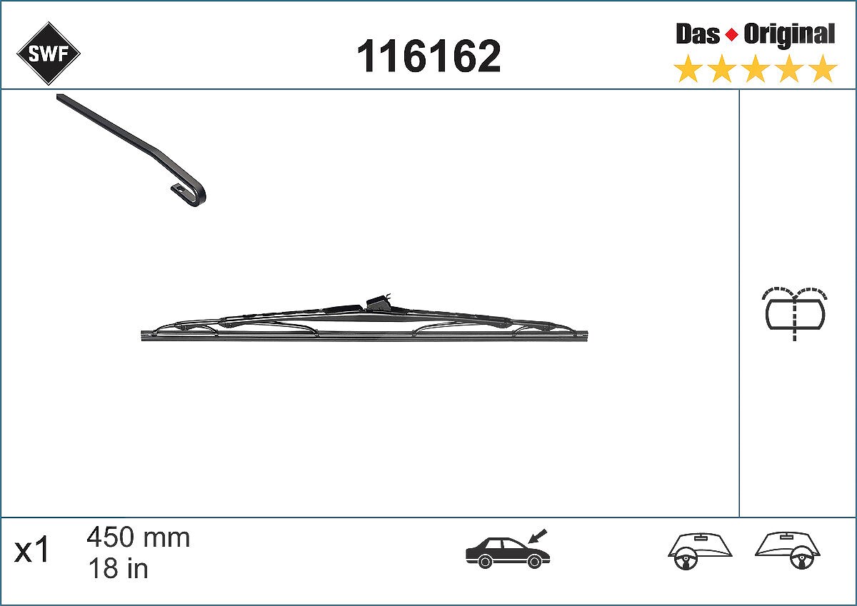 Swf Wischblatt [Hersteller-Nr. 116162] für Renault, Jaguar