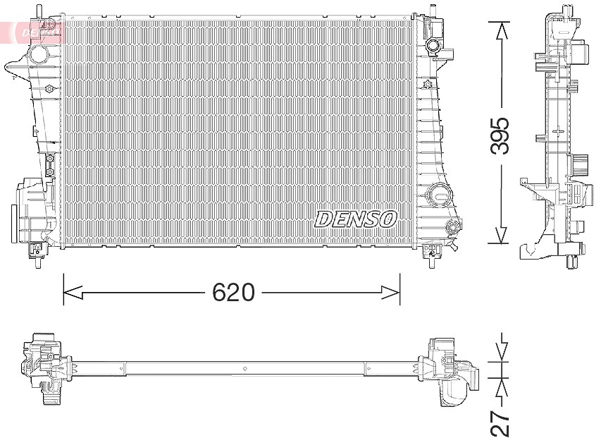 Denso Kühler, Motorkühlung [Hersteller-Nr. DRM15009] für Chevrolet