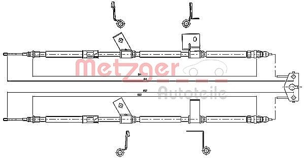 Metzger Autoteile Seilzug, Feststellbremse [Hersteller-Nr. 11.5779] für Opel