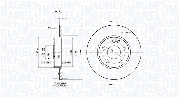 Magneti Marelli Bremsscheibe [Hersteller-Nr. 360406007101] für Mercedes-Benz