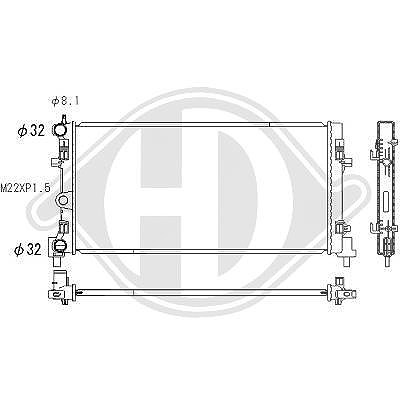 Diederichs Kühler, Motorkühlung [Hersteller-Nr. DCM3011] für Skoda, Audi, VW, Seat