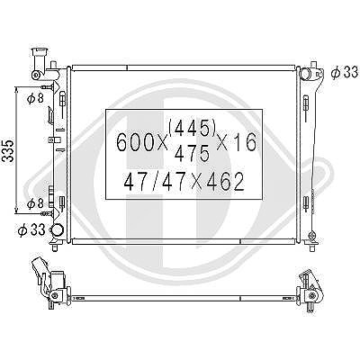 Diederichs Kühler, Motorkühlung [Hersteller-Nr. DCM3697] für Hyundai, Kia