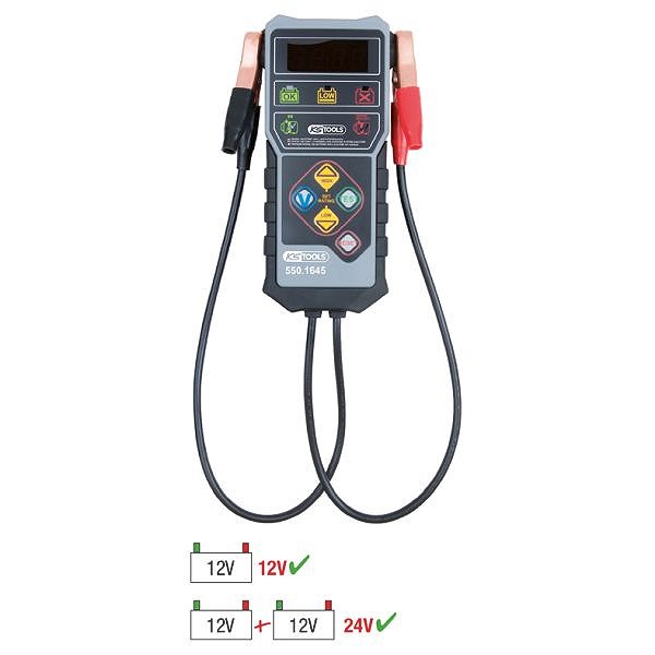 KS-Tools 12V Digital Batterietester - LCD-Display - Krokodilklemmen - Blei-Säure, Gel, AGM - Image 5