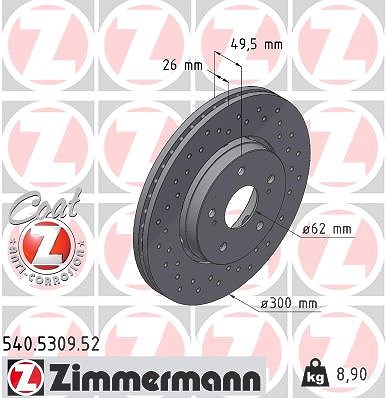 Zimmermann Bremsscheibe [Hersteller-Nr. 540.5309.52] für Suzuki