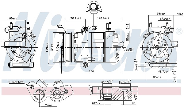 Nissens Kompressor, Klimaanlage [Hersteller-Nr. 890217] für Ford