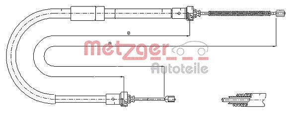 Metzger Autoteile Seilzug, Feststellbremse [Hersteller-Nr. 11.6573] für Renault