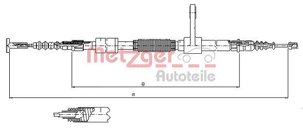 Metzger Autoteile Seilzug, Feststellbremse [Hersteller-Nr. 251.34] für Alfa Romeo