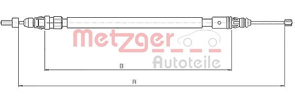 Metzger Autoteile Seilzug, Feststellbremse [Hersteller-Nr. 10.4663] für Citroën