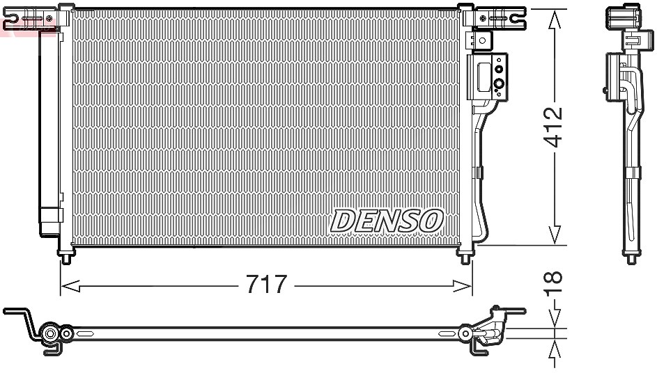 Denso Kondensator, Klimaanlage [Hersteller-Nr. DCN41008] für Hyundai