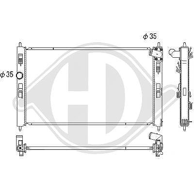 Diederichs Kühler, Motorkühlung [Hersteller-Nr. DCM3886] für Mitsubishi, Peugeot, Citroën