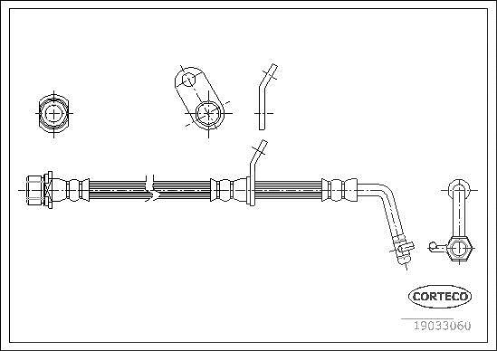 Corteco Bremsschlauch ERSTAUSRÜSTERQUALITÄT [Hersteller-Nr. 19033060] für Toyota