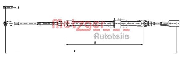 Metzger Autoteile Seilzug, Feststellbremse [Hersteller-Nr. 10.9882] für Mercedes-Benz