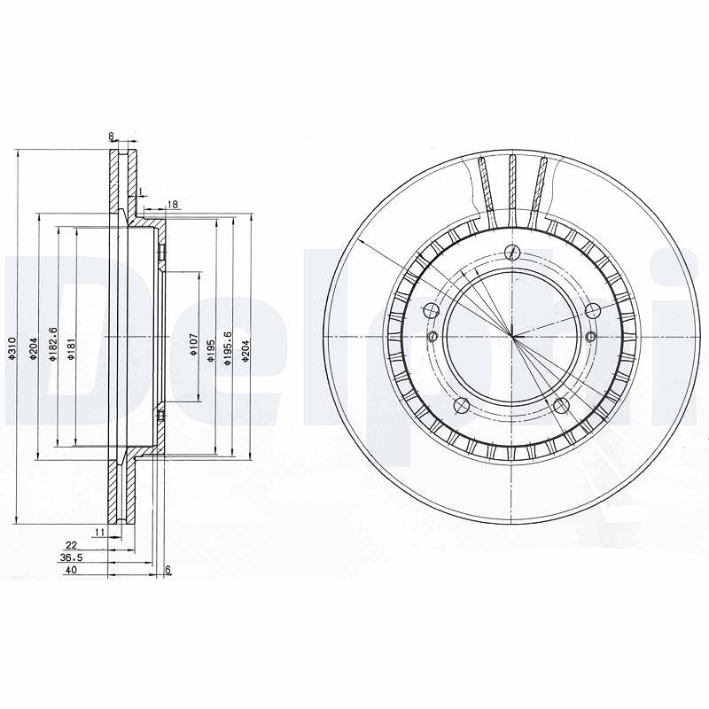 Delphi Bremsscheibe [Hersteller-Nr. BG3587] für Suzuki