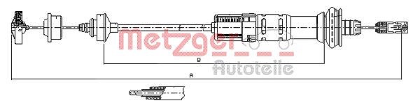 Metzger Autoteile Seilzug, Kupplungsbetätigung [Hersteller-Nr. 11.3048] für Peugeot