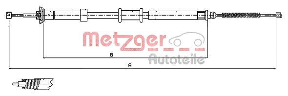 Metzger Autoteile Seilzug, Feststellbremse [Hersteller-Nr. 12.0701] für Fiat